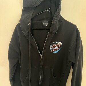 Santa Cruz Skateboards Black Zip-Up Hoodie